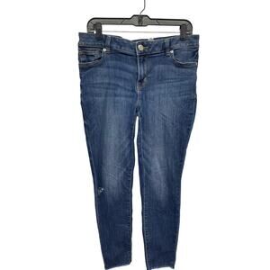 Maurices Juniors 11/12 Cotton Blend Stretch Denim Distressed Rough Hem Jeans